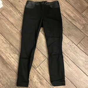 Jcrew skinny pants with leather trim great pants for the holidays